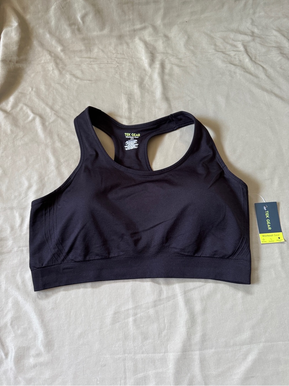 Tek Gear Black Racerback Sports Bra size 2X